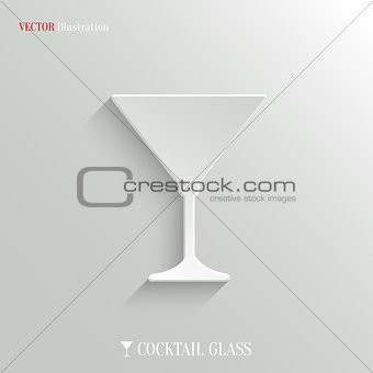Cocktail glass icon - vector white app button