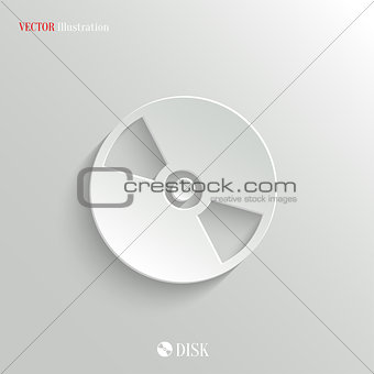 Compact disk icon - vector white app button