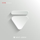 Down arrow icon - vector white app button