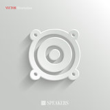 Audio speaker icon - vector white app button