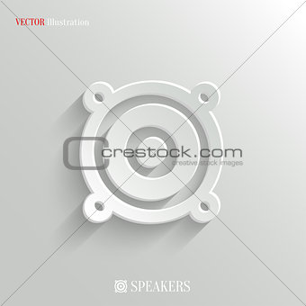Audio speaker icon - vector white app button