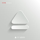 Up arrow icon - vector white app button
