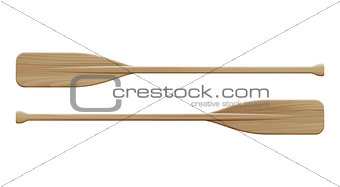 Two wooden paddles. Sport oars.