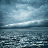 Stormy Sea. Wild Nature Dark Background.
