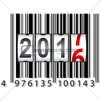 New Year 2017 counter, barcode, vector illustration.