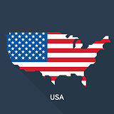 Modern Map - USA on dark blue background