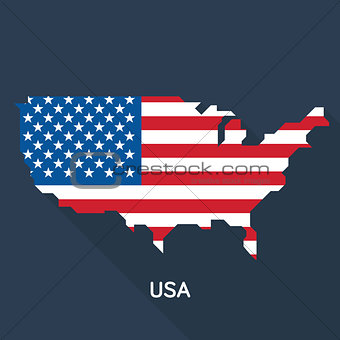 Modern Map - USA on dark blue background