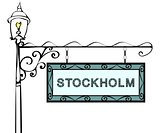 Stockholm retro pointer lamppost.