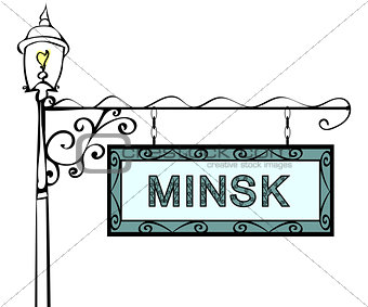 Minsk retro pointer lamppost.