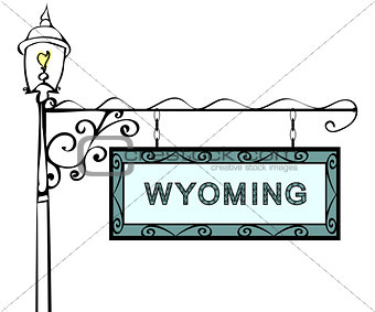 Wyoming retro pointer lamppost.