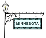 Minnesota retro pointer lamppost.