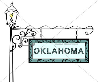 Oklahoma retro pointer lamppost.