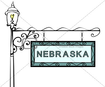 Nebraska retro pointer lamppost.