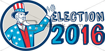 Election 2016 Uncle Sam Hand Up Circle Retro
