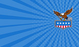 Business card American Eagle Towing J Hook USA Flag Retro