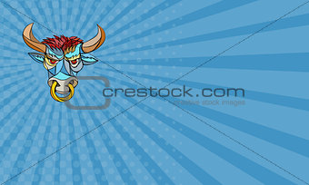 Business card Angry Bull Head Mosaic