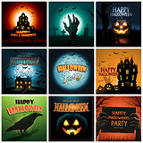 Multiple Halloween background poster ad collection