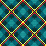 Diagonal seamless fabric pattern mainly in turquoise 