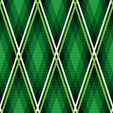 Rhombic seamless fabric pattern mainly in emerald hues 