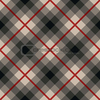 Diagonal seamless fabric pattern in gray and red