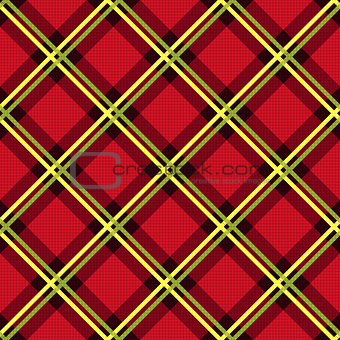 Diagonal seamless fabric pattern mainly in red
