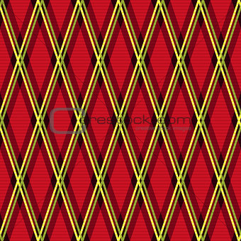 Rhombic seamless fabric pattern mainly in red