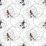Seamless pattern with soccer players