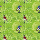 Seamless pattern with soccer players