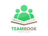 Vector book and people logo concept