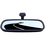 Car mirror and the road