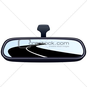 Car mirror and the road