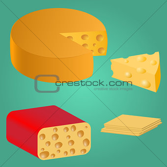 Set. Pieces of cheese