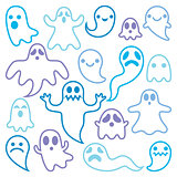 Scary ghosts design, Halloween characters  icons set