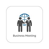 Business Meeting Icon. Flat Design.