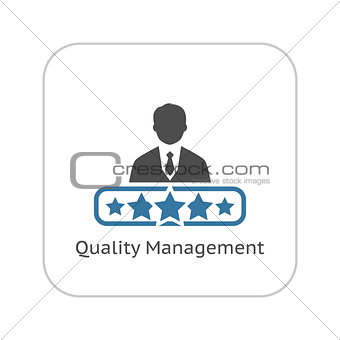 Quality Management Icon. Flat Design.