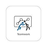Teamwork Icon. Flat Design.