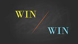 win win solution concept written on the text with blackboard and chalk effect vector graphic