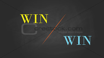 win win solution concept written on the text with blackboard and chalk effect vector graphic