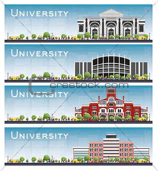 Set of university study banners.