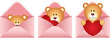 Teddy bear inside love letter
