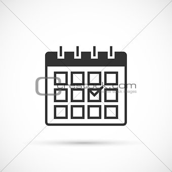 Calendar icon on white background