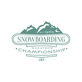 Snowboarding Championship Emblem Design
