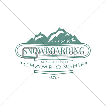 Snowboarding Championship Emblem Design