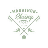 Marathon Skiing Emblem Design
