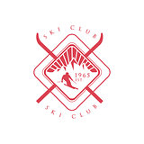Ski Club Red Emblem Design