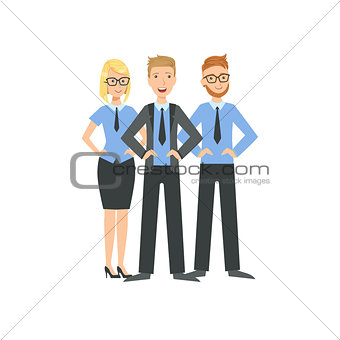 Three Managers Teamwork Illustration
