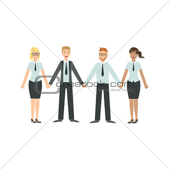 Managers Holding Hands Teamwork Illustration