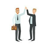 Managers Giving High Five Teamwork Illustration