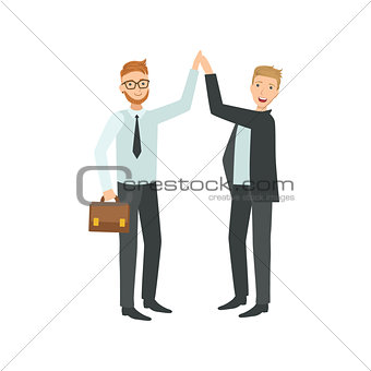Managers Giving High Five Teamwork Illustration