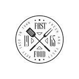 Fast Food Round Label Design